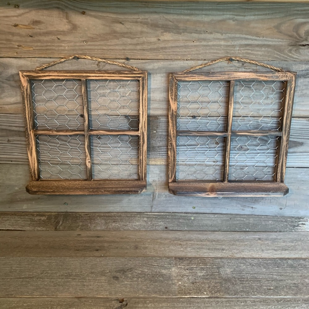 Set Of 2 Farmhouse Chicken Wire Frames W S…